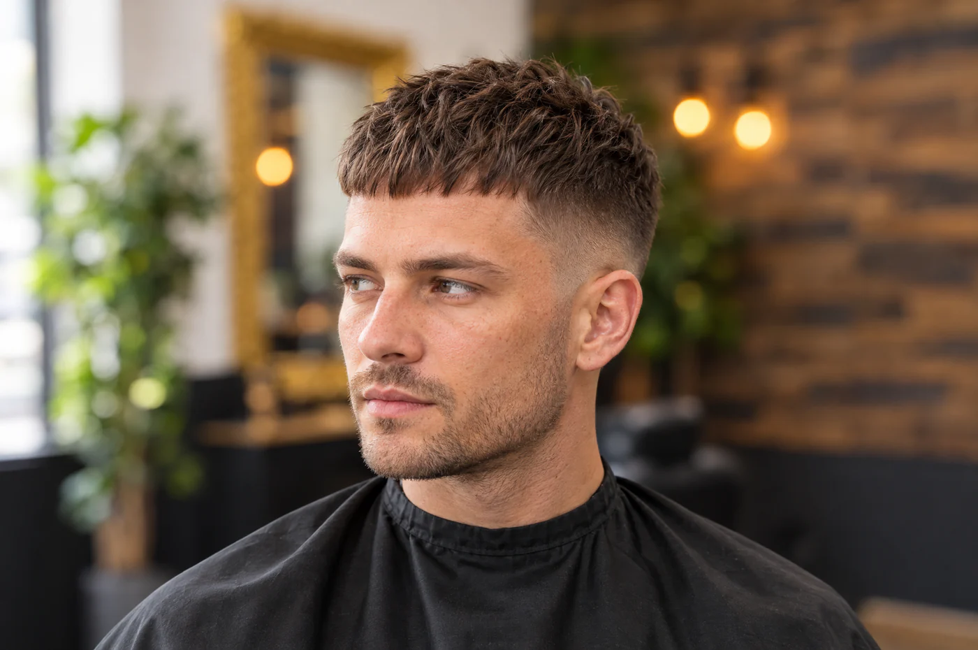 French crop réalisé au Salon Mickael Roman à Vayres, coupe homme tendance 2026