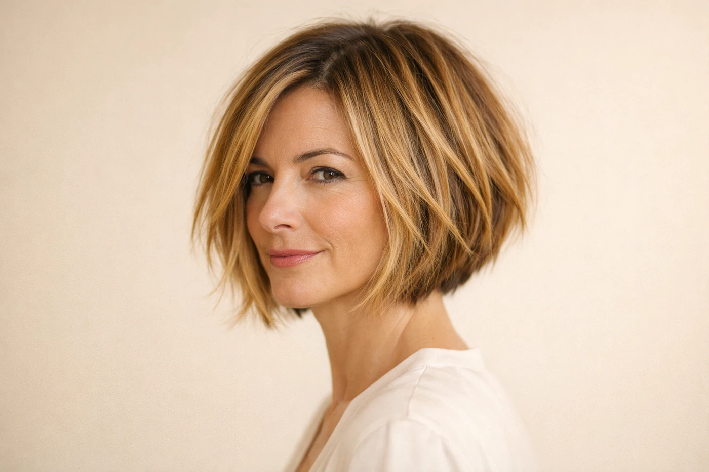 Carré dégradé et balayage doré, coiffure femme au Salon Mickael Roman, près de Fargues-Saint-Hilaire